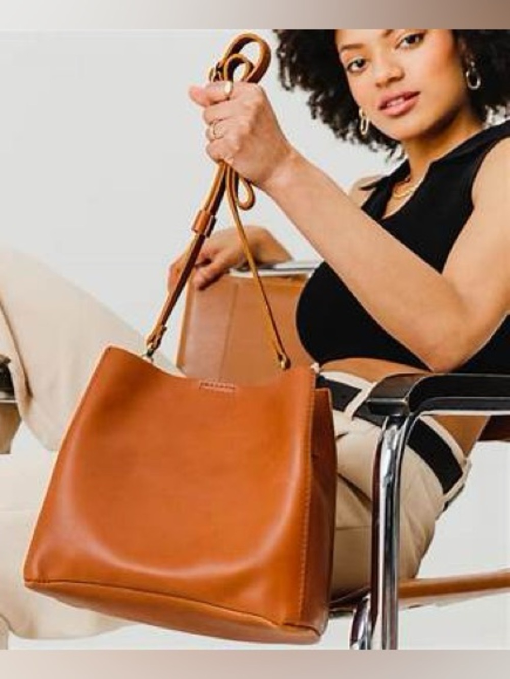 Portland Leather Butterfly Bucket Bag Honey Full Grain Leather Boho Classic - Picture 15 of 15